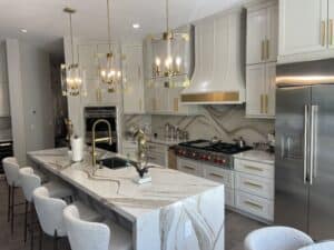 cabinet refinishing project in westwood ma